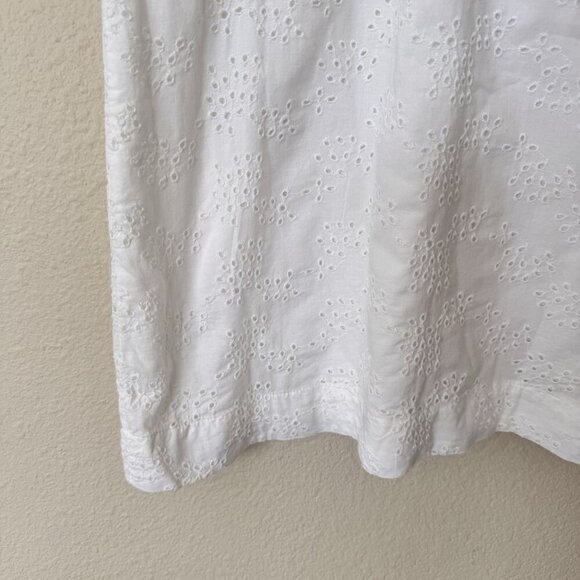 GAP WHITE A LINE BALLOON SLEEVE EYELET DRESS NWT SIZE 10 Hidden Back Zipper - Picture 4 of 10